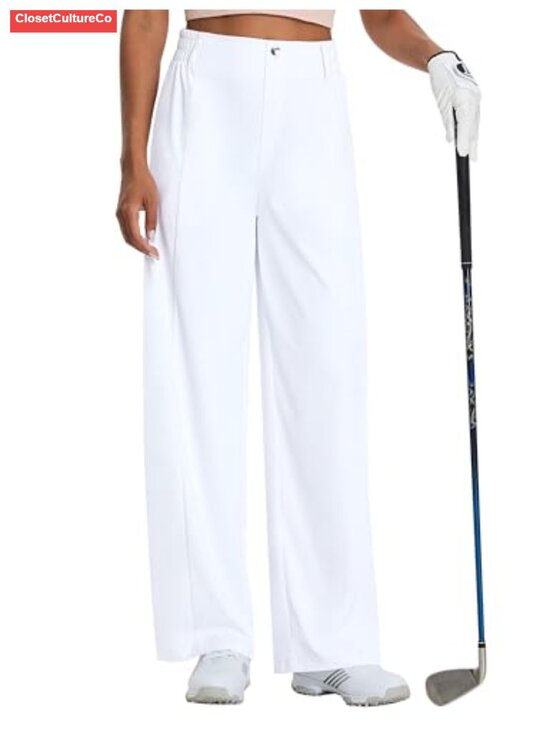 Pants - Wide Leg Pull-On Dress Pants UPF 50+ Stain Resistant Wrinkle Resistant